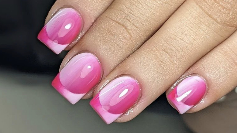 pink double ombré nails