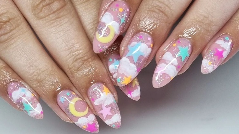 pastel cloud nails