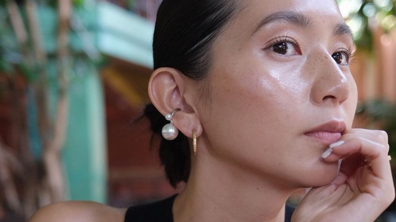 woman with an ear cuff