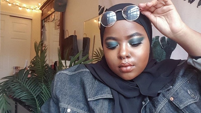 woman with blue eyeshadow