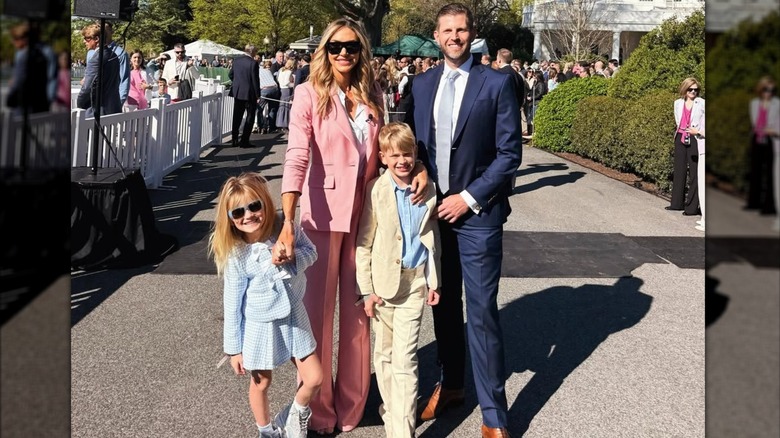 Lara Trump in a poorly fitted pantsuit at the 2026 Easter Egg Roll