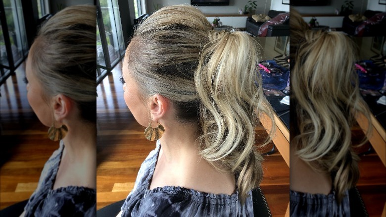 Girl wearing a double ponytail.