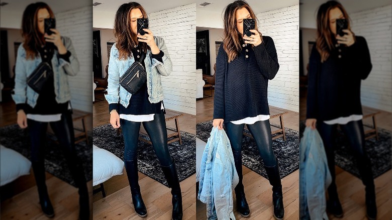 Instagram user @betterwithchardonnay wearing boots