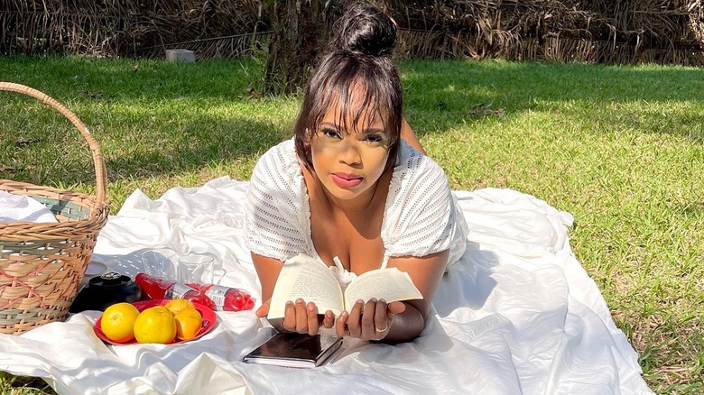 Ballerina bun and bangs