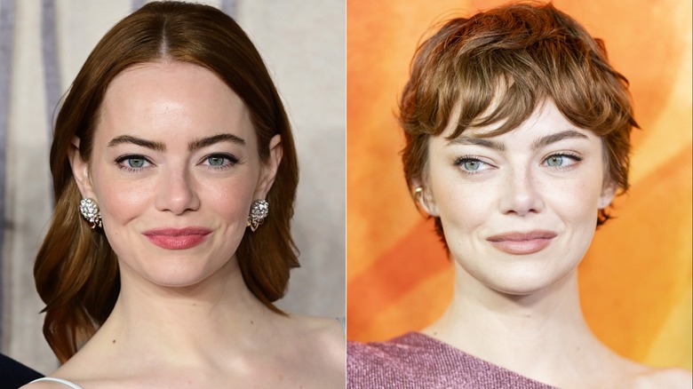 Emma Stone in 2023 and 2025