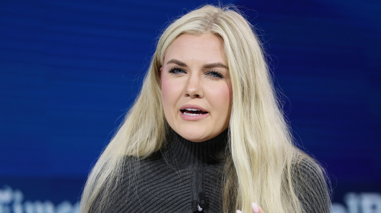 Erika Kirk in a gray sweater