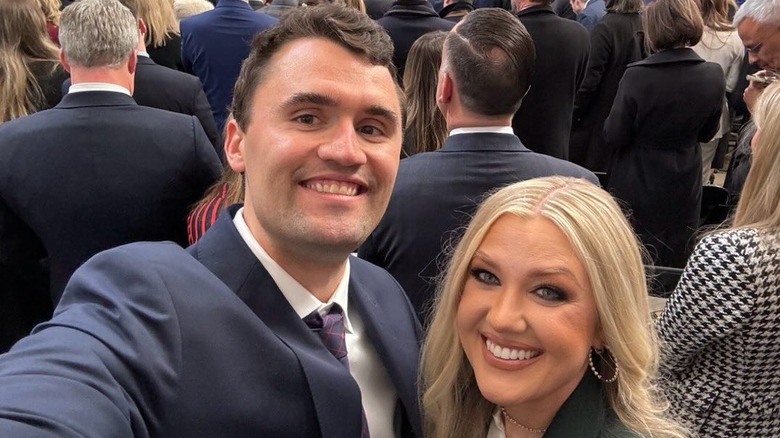 Charlie Kirk and Erika Kirk taking a selfie