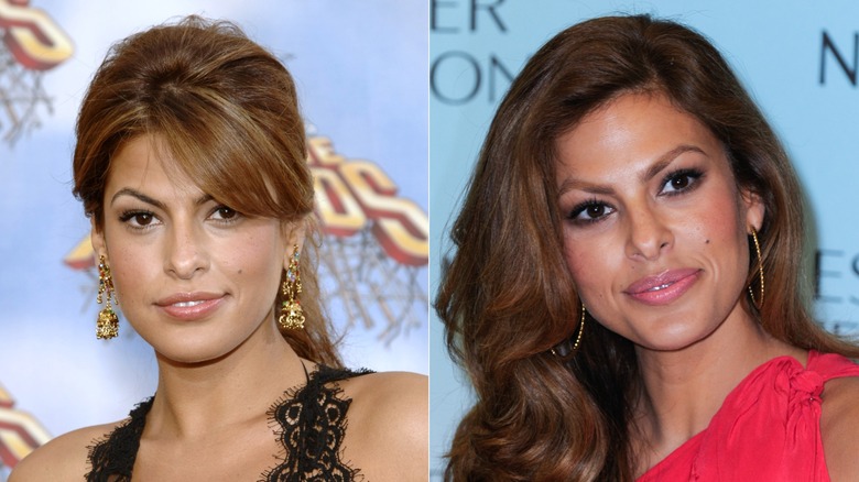 Side by side of Eva Mendes in 2005 and 2015