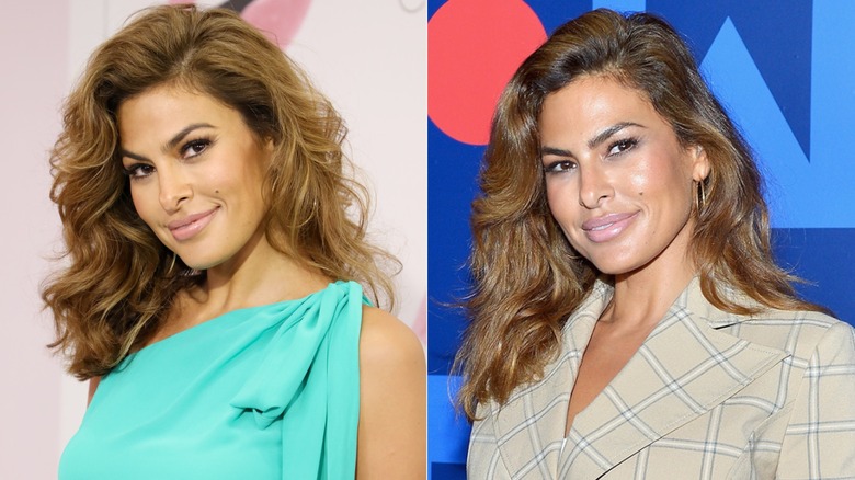 Side by side of Eva Mendes in 2016 and 2018