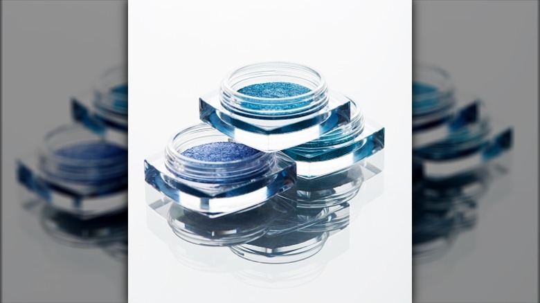 Stack of blue eyeshadows
