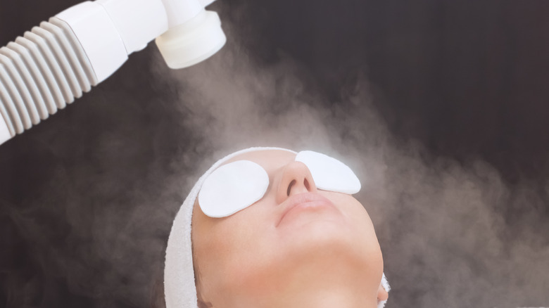 Woman receiving a facial 