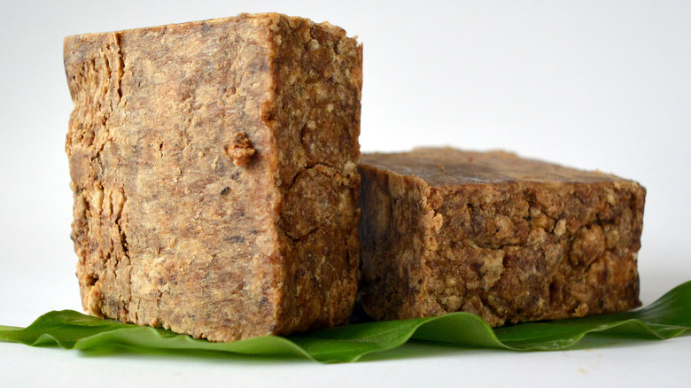 Two bars of African black soap