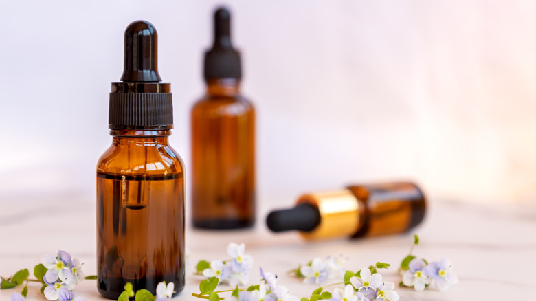 Three dropper bottles