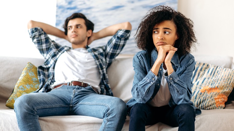 Couple upset with one another