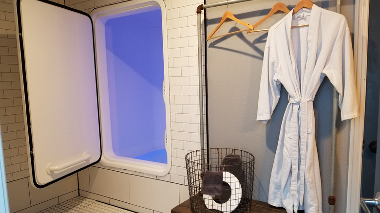 A float tank outside view