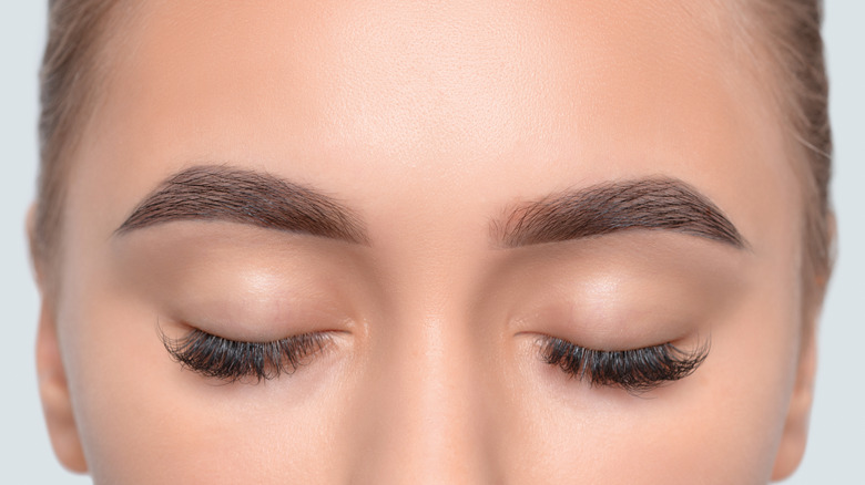A woman after microblading