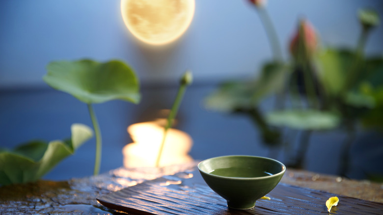 Teacup under full moon