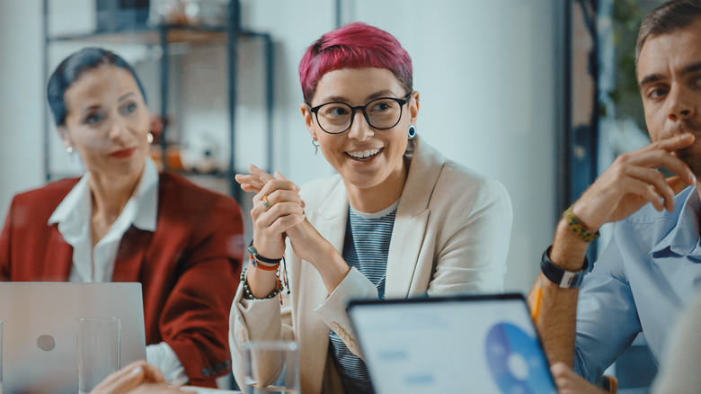 Nonbinary person in meeting 