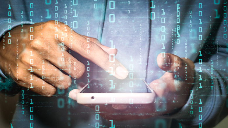 hacker hacking an iphone