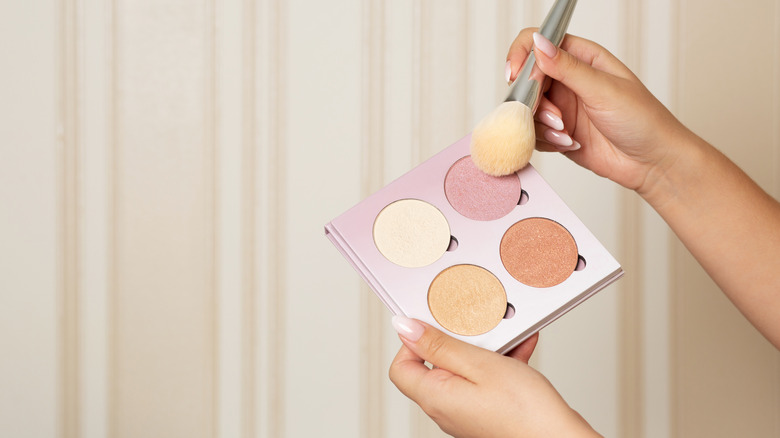 Makeup palette being held 