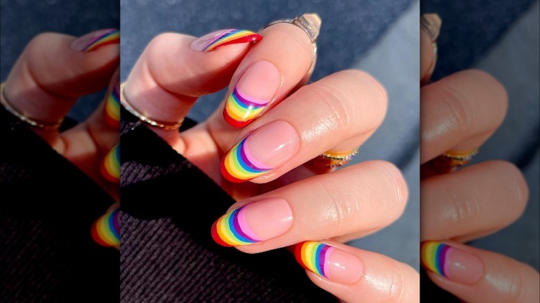 Rainbow French tips