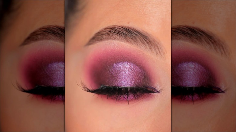 woman with purple eyeshadow look