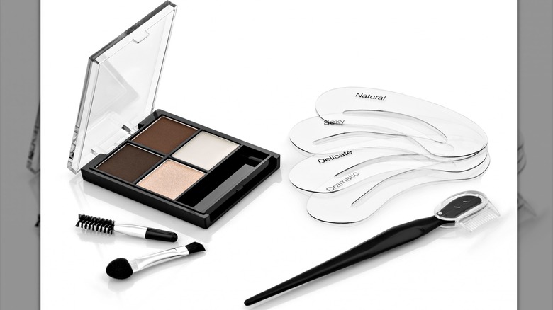 Eyebrow stencil kit and palette