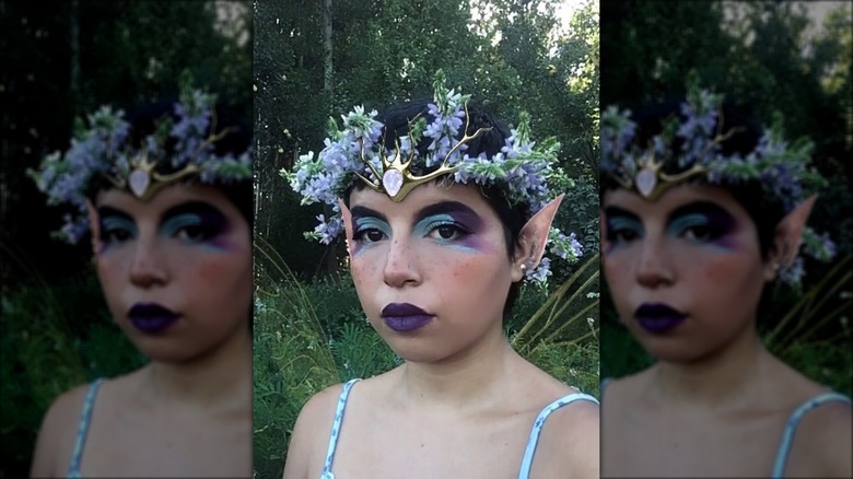 woman in blue and purple