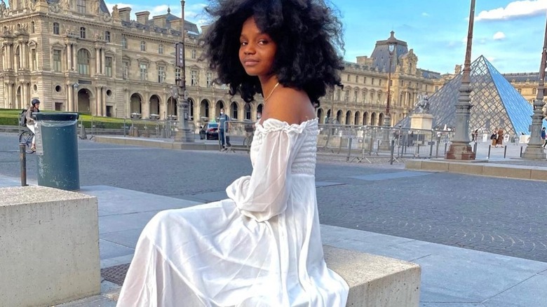 white long sleeved dress