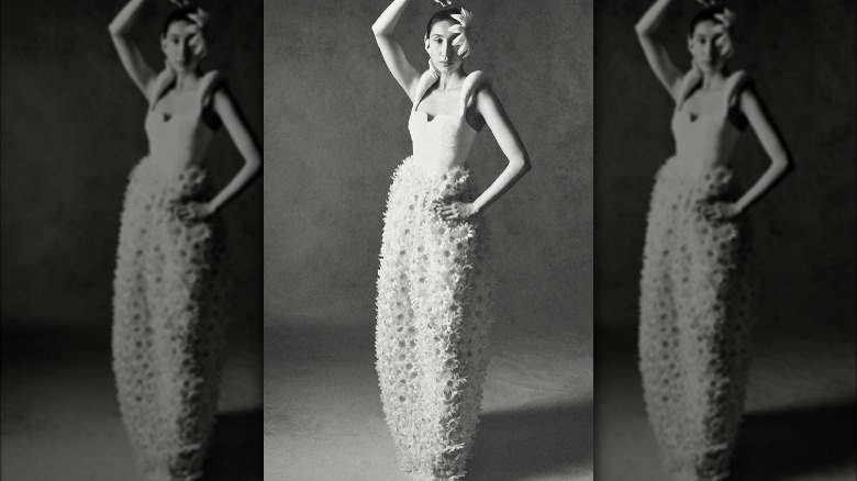 Floral wedding dress