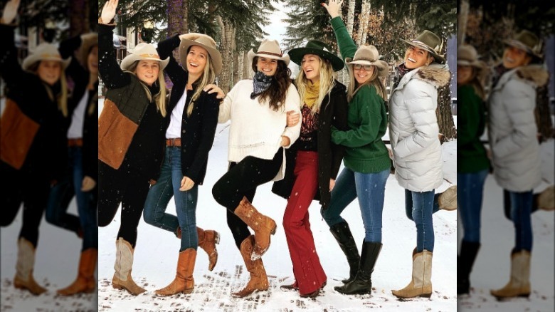 women wearing cowboy boots