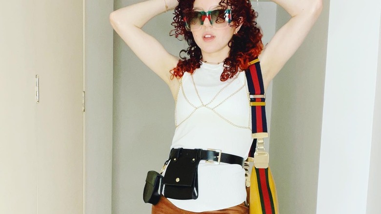 White top with body chain