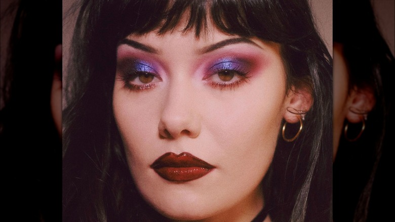 A woman with goth makeup