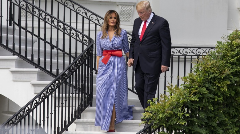 Melania Trump in 2018 with Donald Trump