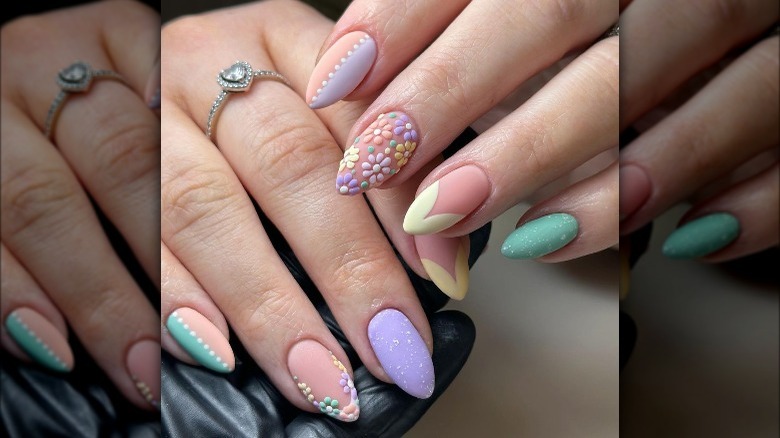 3d floral nail art