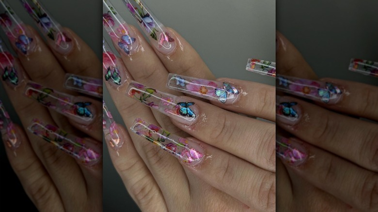multi-colored butterfly nails 