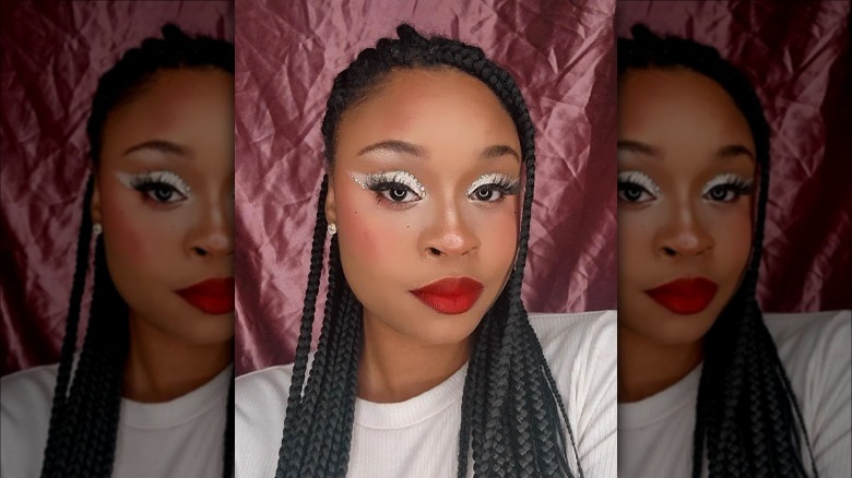 woman with white eyeshadow