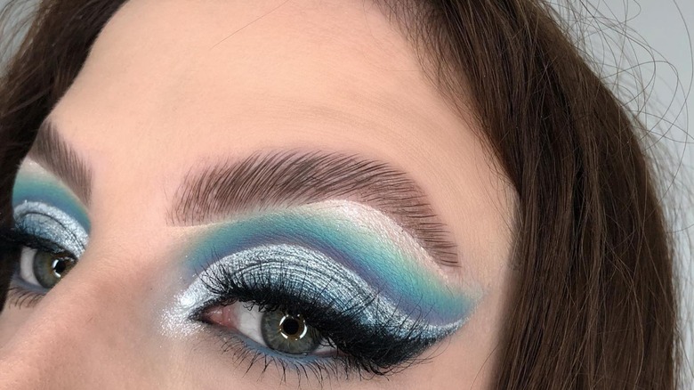 Woman with winged eyeliner