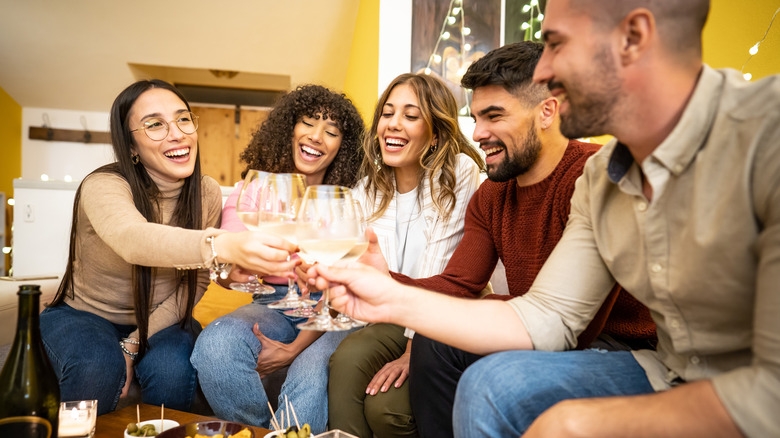 Friends having drinks together