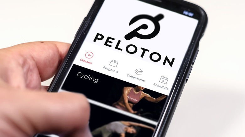 Peloton app on smartphone