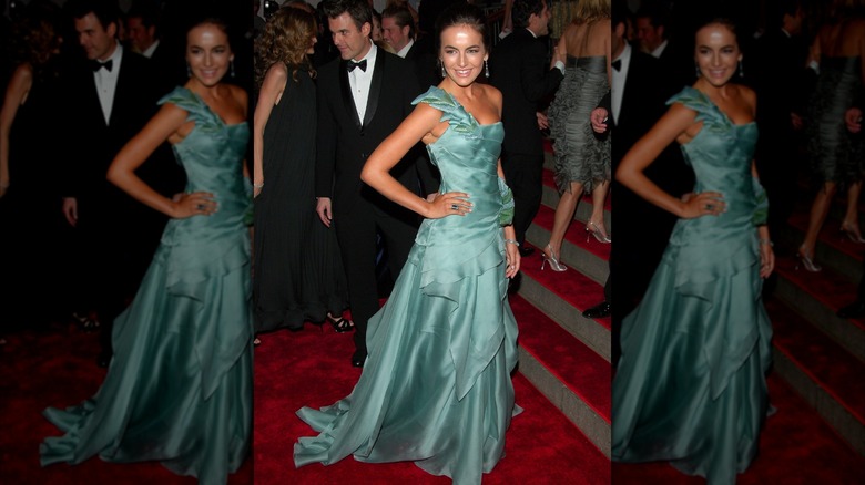 Camilla Belle wearing a teal gown at the Met Gala