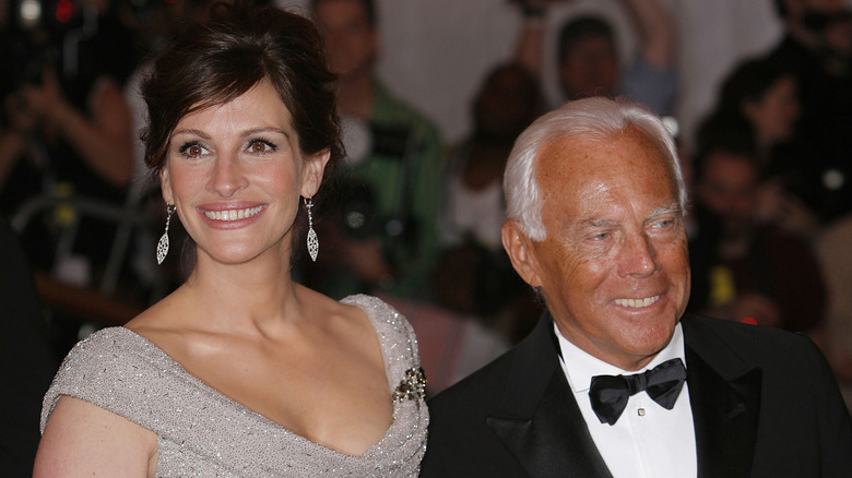 Julia Roberts with Giorgio Armani at the 2008 Met Gala