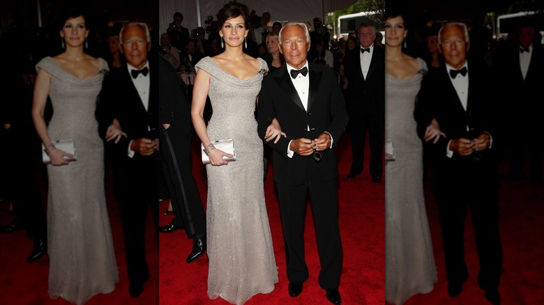 Julia Roberts in a silver Armani dress at the 2008 Met Gala