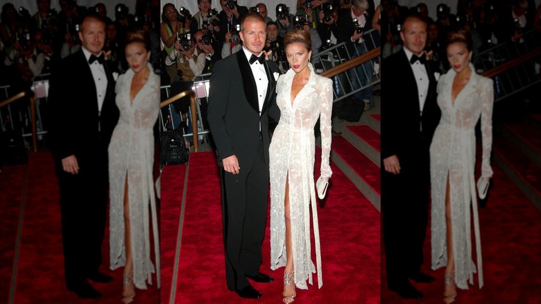 David and Victoria Beckham at the 2008 Met Gala