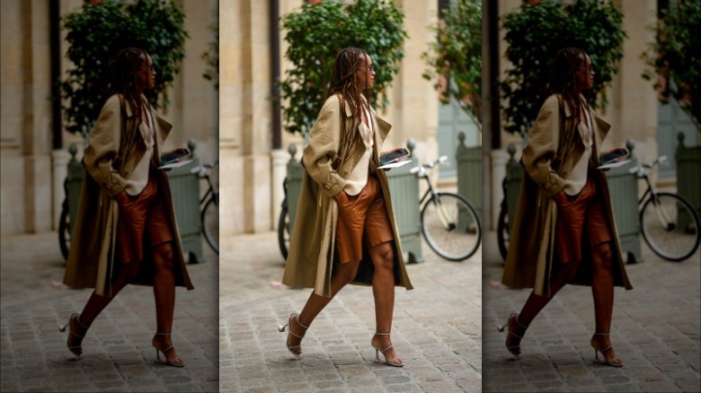 woman wearing strappy heels