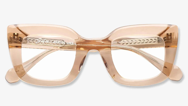 Peach cat eye glasses