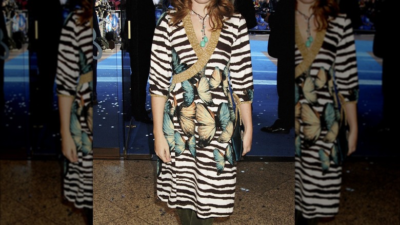 Woman wears digital print 