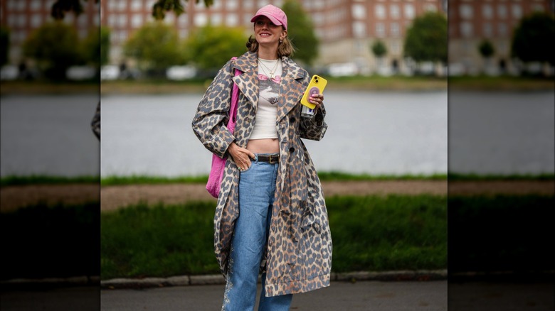 Woman wears digital print 