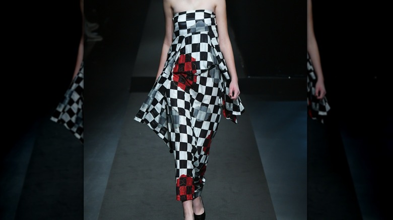 Woman wears digital print 