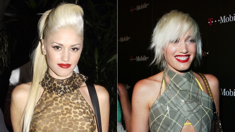 Gwen Stefani with long and short haor in 2002 and 2003.